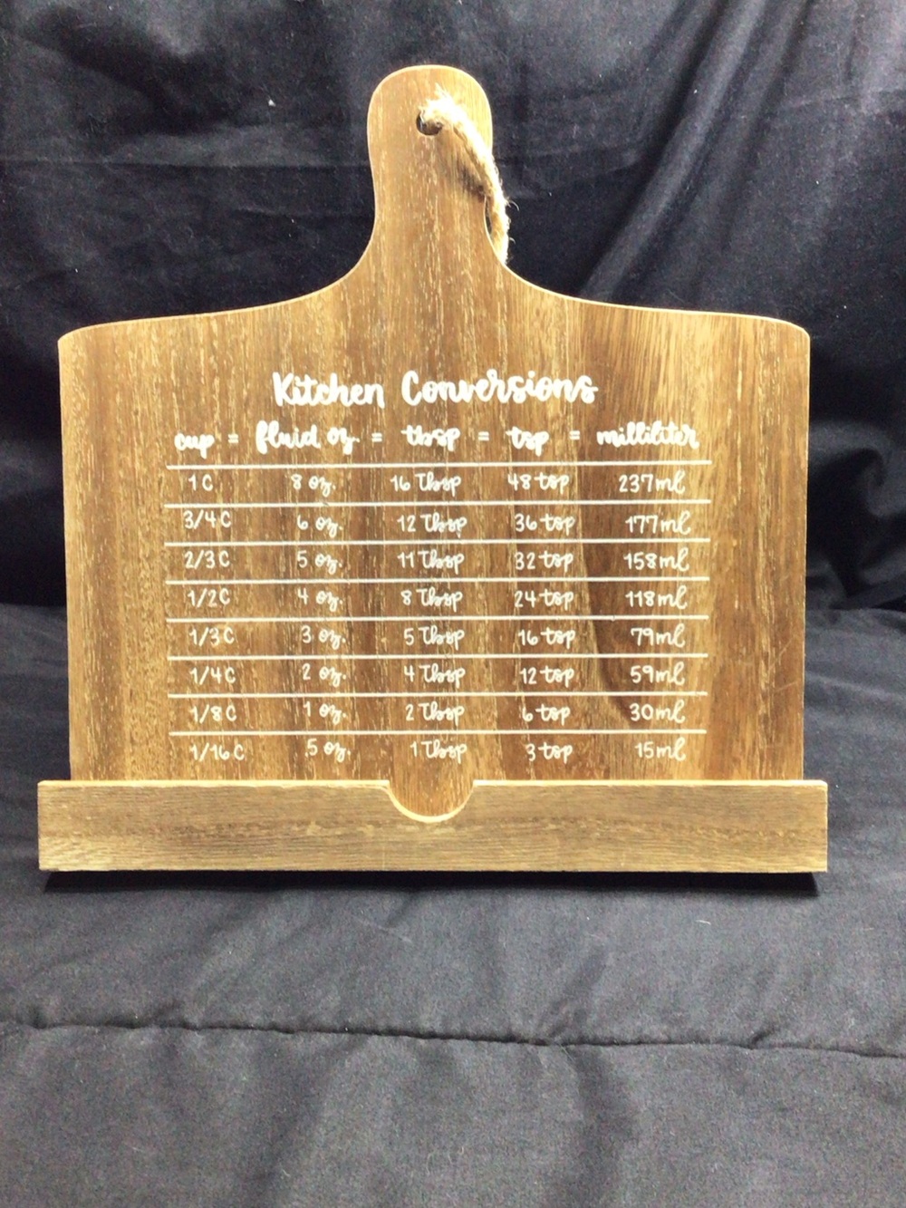 Cookbook/Tablet Stand with Kitchen Conversion Chart